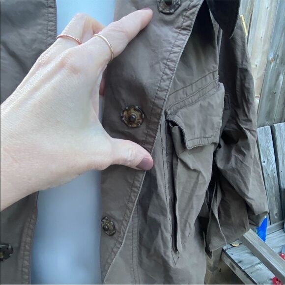 All Saints lightweight cotton taupe jacket size 4 - Picture 2 of 10